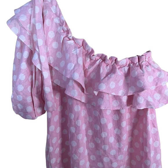 Lisa Marie Fernandez x Target one shoulder Pink polka dot dress Size M - Picture 3 of 8